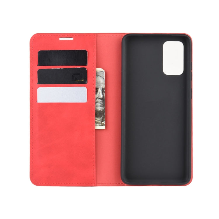 For Samsung Galaxy S20 FE 4G / 5G Retro-skin Business Magnetic Suction Leather Case with Holder & Card Slots & Wallet