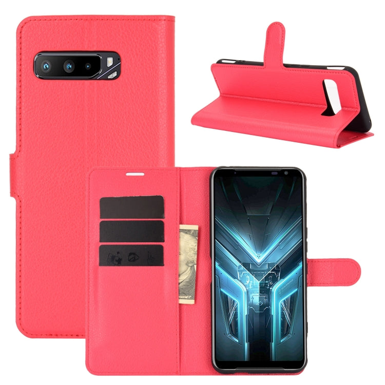 For Asus ROG Phone 3 ZS661KS Litchi Texture Horizontal Flip Protective Case with Holder & Card Slots & Wallet