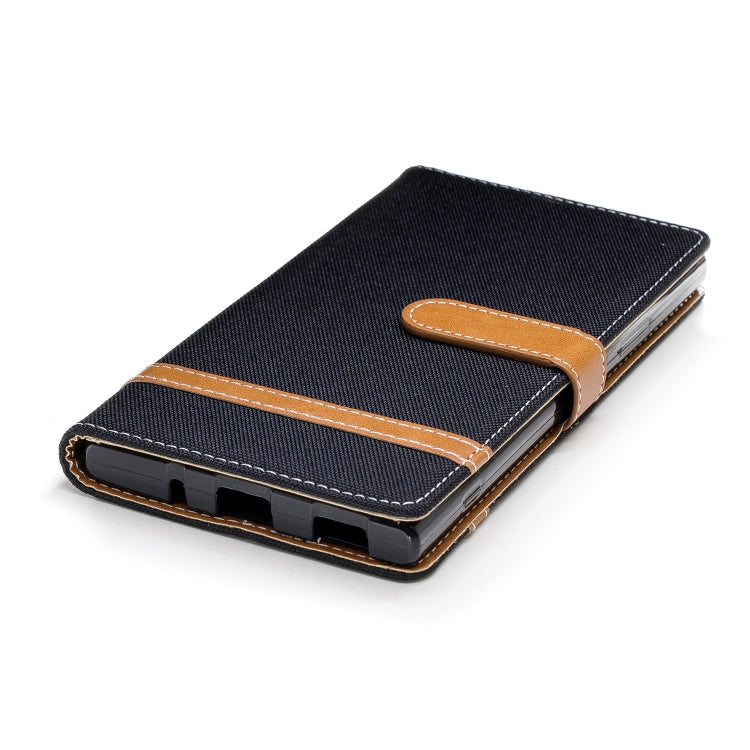 Color Matching Denim Texture Leather Case for    Sony Xa2 Ultra   , with Holder & Card Slots & Wallet & Lanyard