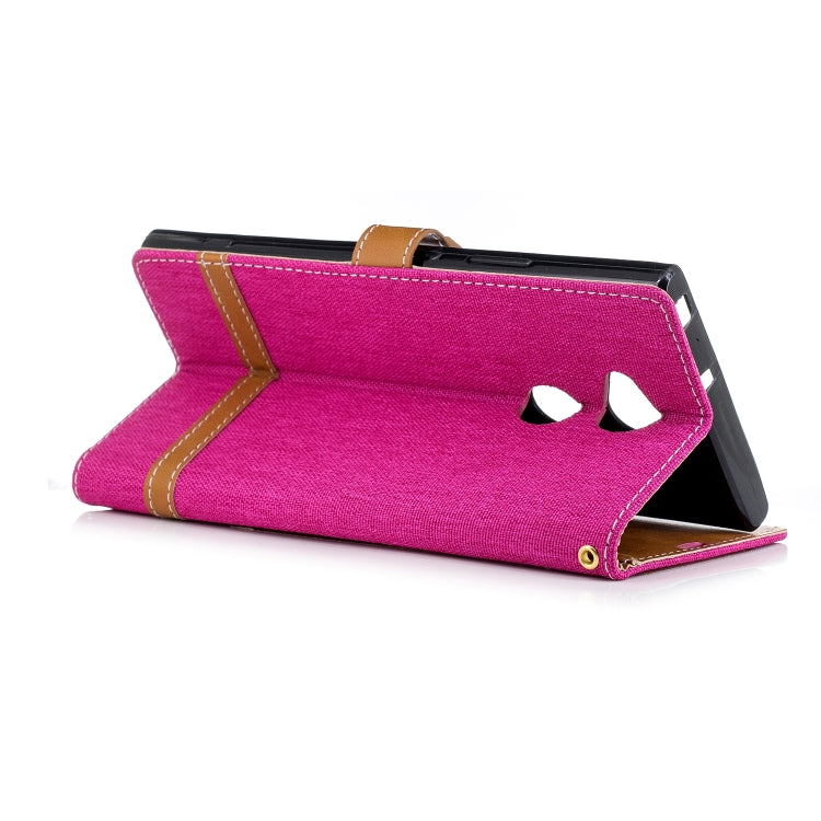 Color Matching Denim Texture Leather Case for    Sony Xa2 Ultra   , with Holder & Card Slots & Wallet & Lanyard