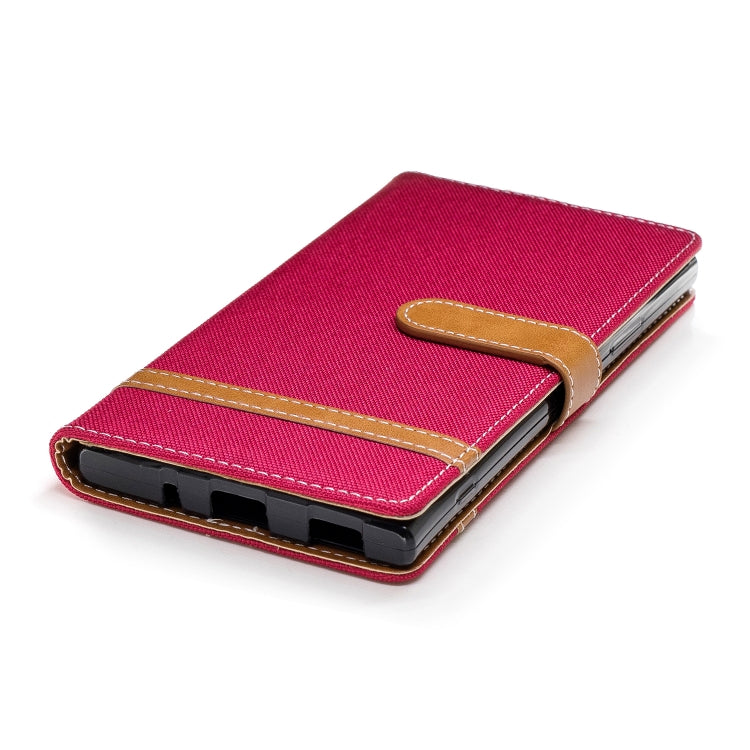 Color Matching Denim Texture Leather Case for    Sony Xa2 Ultra   , with Holder & Card Slots & Wallet & Lanyard