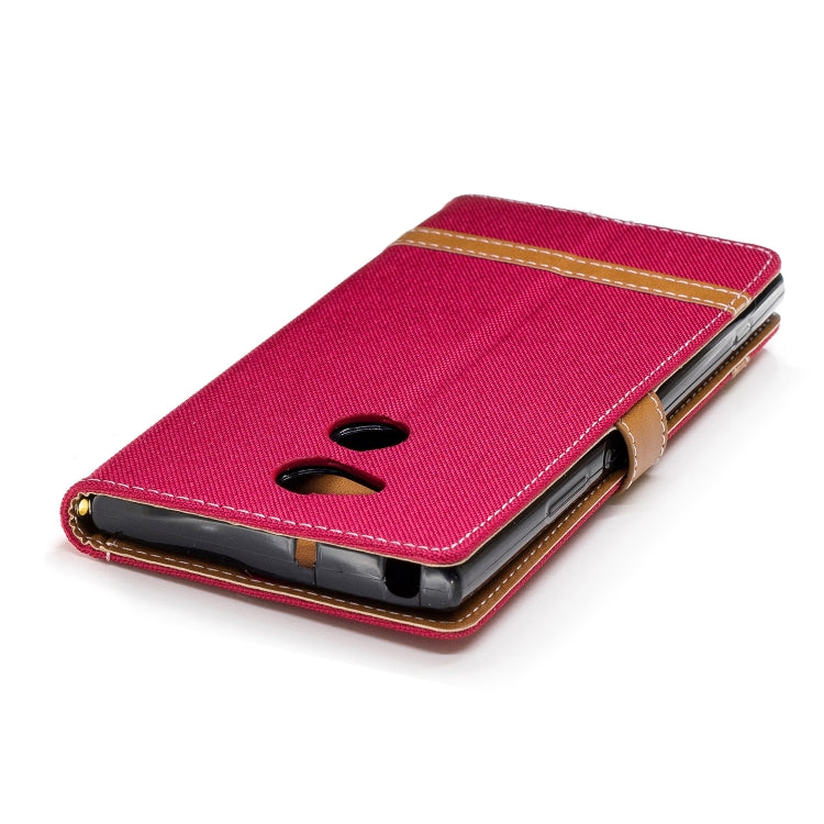 Color Matching Denim Texture Leather Case for    Sony Xa2 Ultra   , with Holder & Card Slots & Wallet & Lanyard