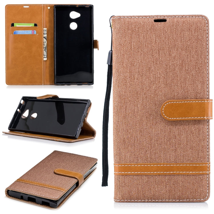 Color Matching Denim Texture Leather Case for    Sony Xa2 Ultra   , with Holder & Card Slots & Wallet & Lanyard
