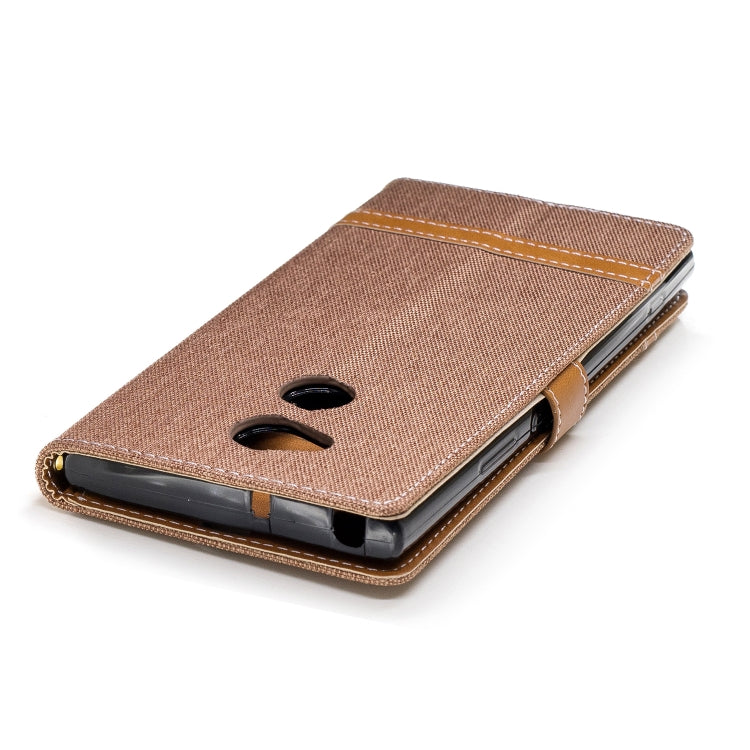 Color Matching Denim Texture Leather Case for    Sony Xa2 Ultra   , with Holder & Card Slots & Wallet & Lanyard