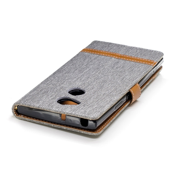 Color Matching Denim Texture Leather Case for    Sony Xa2 Ultra   , with Holder & Card Slots & Wallet & Lanyard