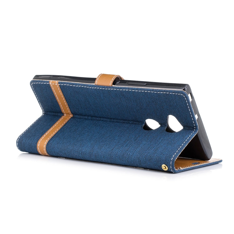 Color Matching Denim Texture Leather Case for    Sony Xa2 Ultra   , with Holder & Card Slots & Wallet & Lanyard