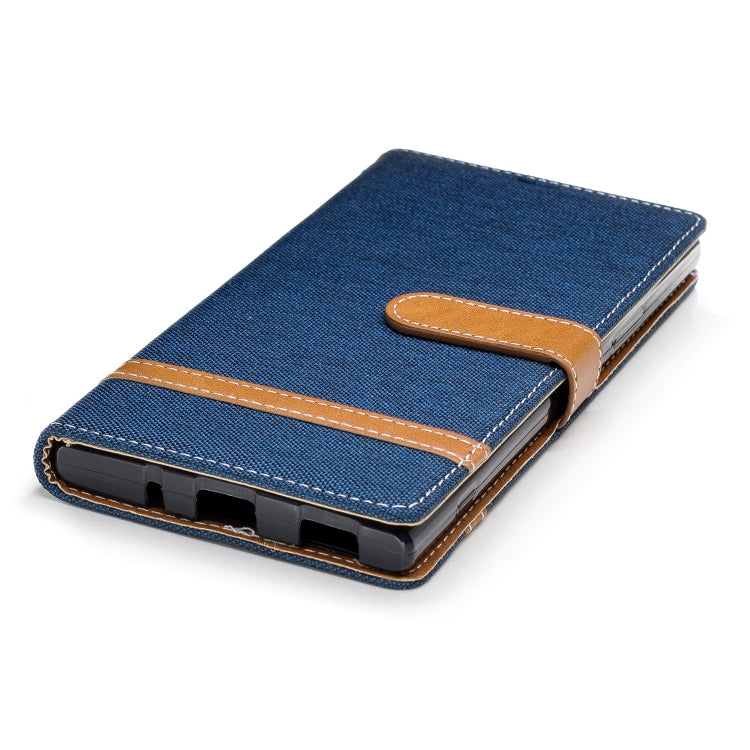 Color Matching Denim Texture Leather Case for    Sony Xa2 Ultra   , with Holder & Card Slots & Wallet & Lanyard