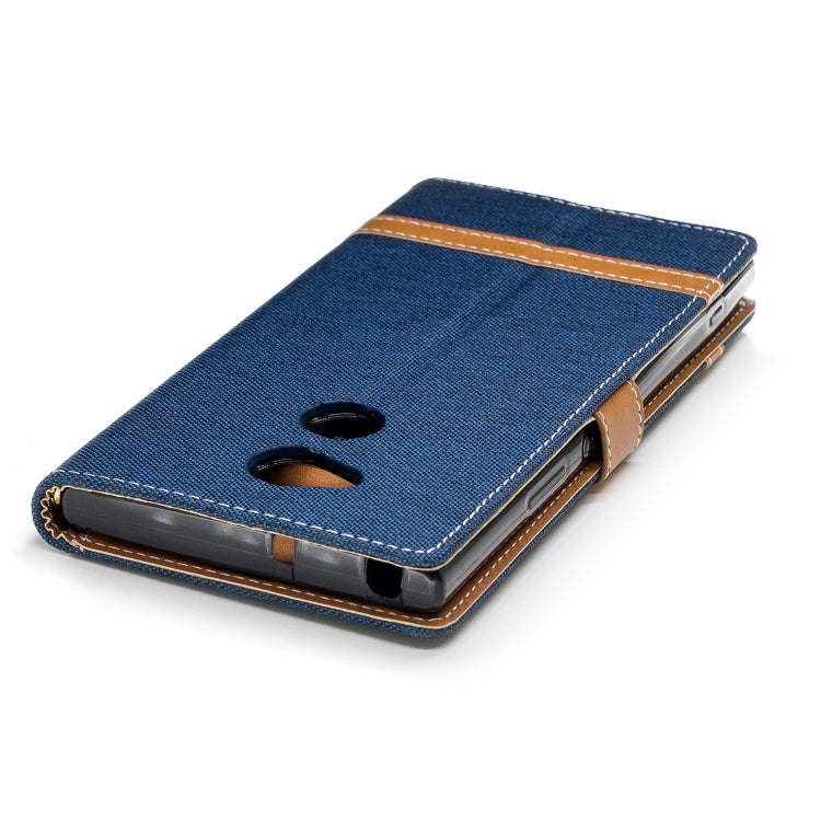 Color Matching Denim Texture Leather Case for    Sony Xa2 Ultra   , with Holder & Card Slots & Wallet & Lanyard