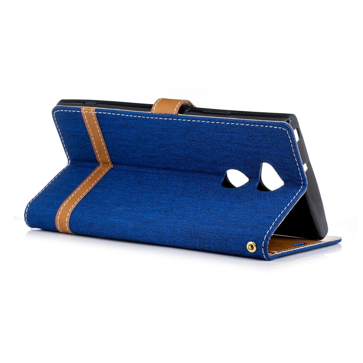 Color Matching Denim Texture Leather Case for    Sony Xa2 Ultra   , with Holder & Card Slots & Wallet & Lanyard
