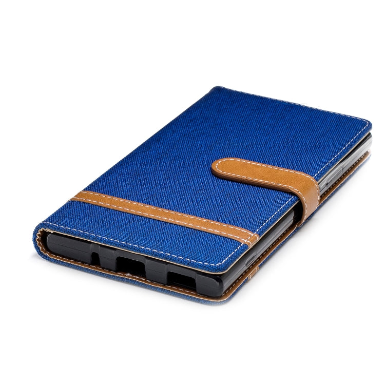 Color Matching Denim Texture Leather Case for    Sony Xa2 Ultra   , with Holder & Card Slots & Wallet & Lanyard