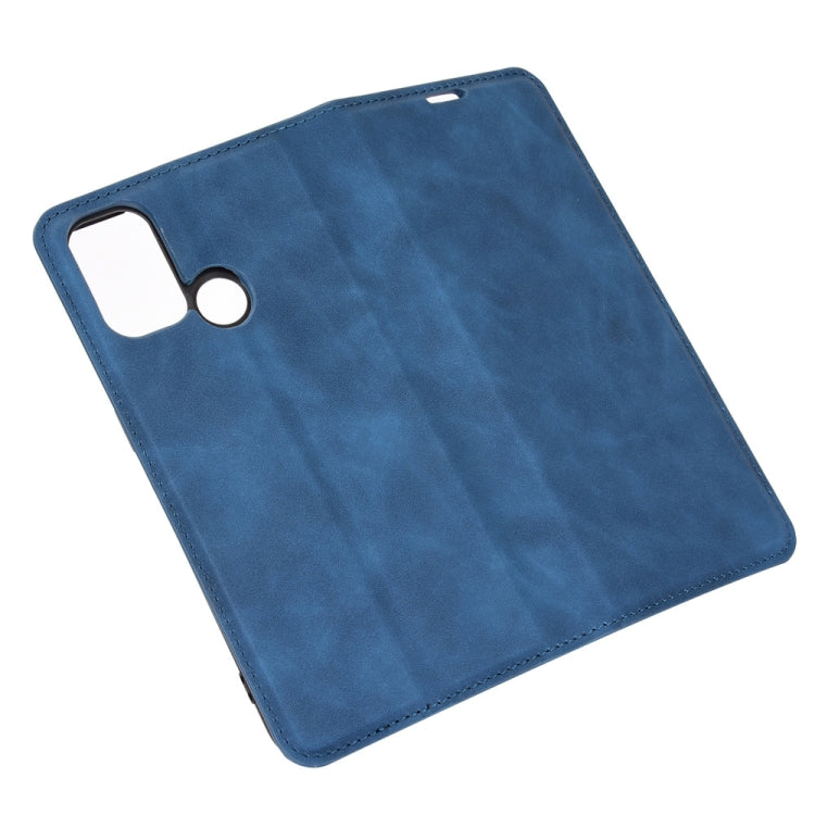 For OPPO A53 2020/OPPO A32 2020 Retro-skin Business Magnetic Suction Leather Case with Holder & Card Slots & Wallet