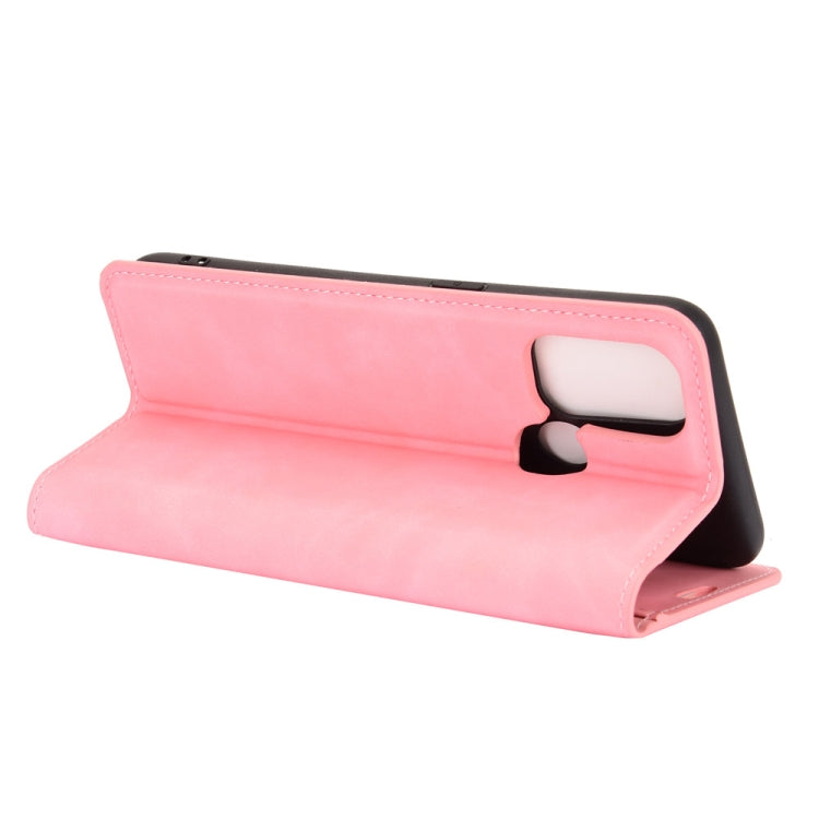 For OPPO A53 2020/OPPO A32 2020 Retro-skin Business Magnetic Suction Leather Case with Holder & Card Slots & Wallet