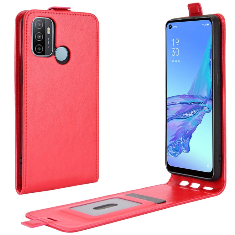 For OPPO A53 2020/OPPO A32 2020 R64 Texture Single Vertical Flip Leather Protective Case with Card Slots & Photo Frame