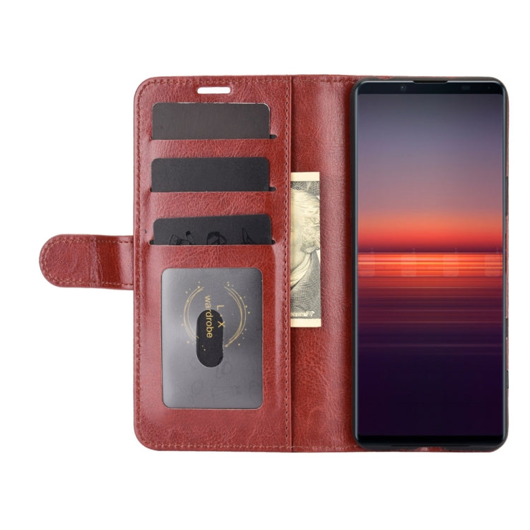 For Sony Xperia 5 II R64 Texture Single Horizontal Flip Protective Case with Holder & Card Slots & Wallet& Photo Frame