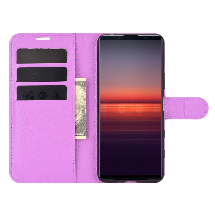 For Sony Xperia 5 II Litchi Texture Horizontal Flip Protective Case with Holder & Card Slots & Wallet