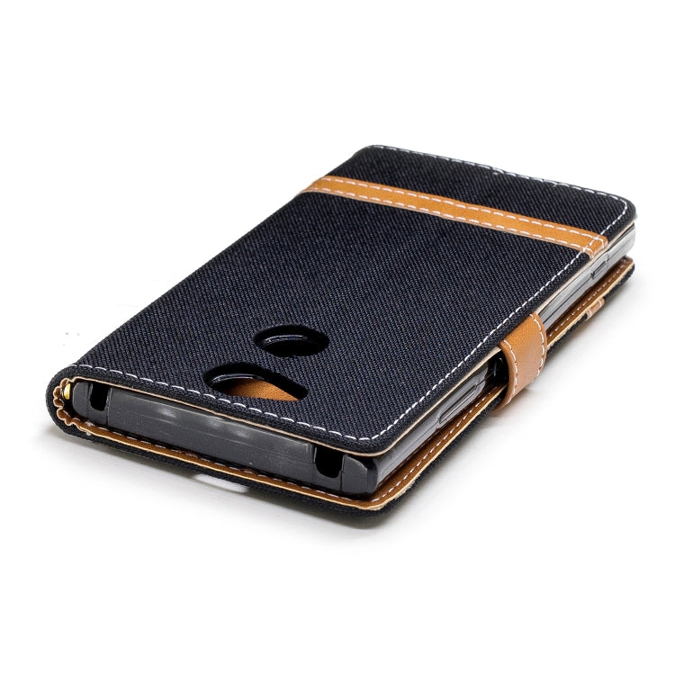 Color Matching Denim Texture Leather Case for Sony Xperia XA2, with Holder & Card Slots & Wallet & Lanyard