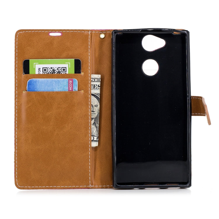 Color Matching Denim Texture Leather Case for Sony Xperia XA2, with Holder & Card Slots & Wallet & Lanyard