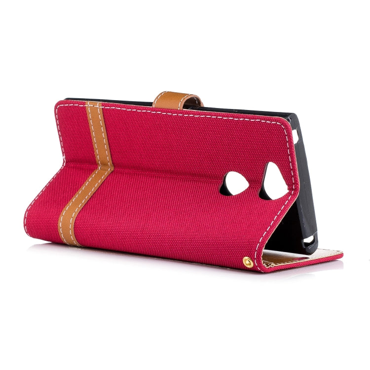 Color Matching Denim Texture Leather Case for Sony Xperia XA2, with Holder & Card Slots & Wallet & Lanyard