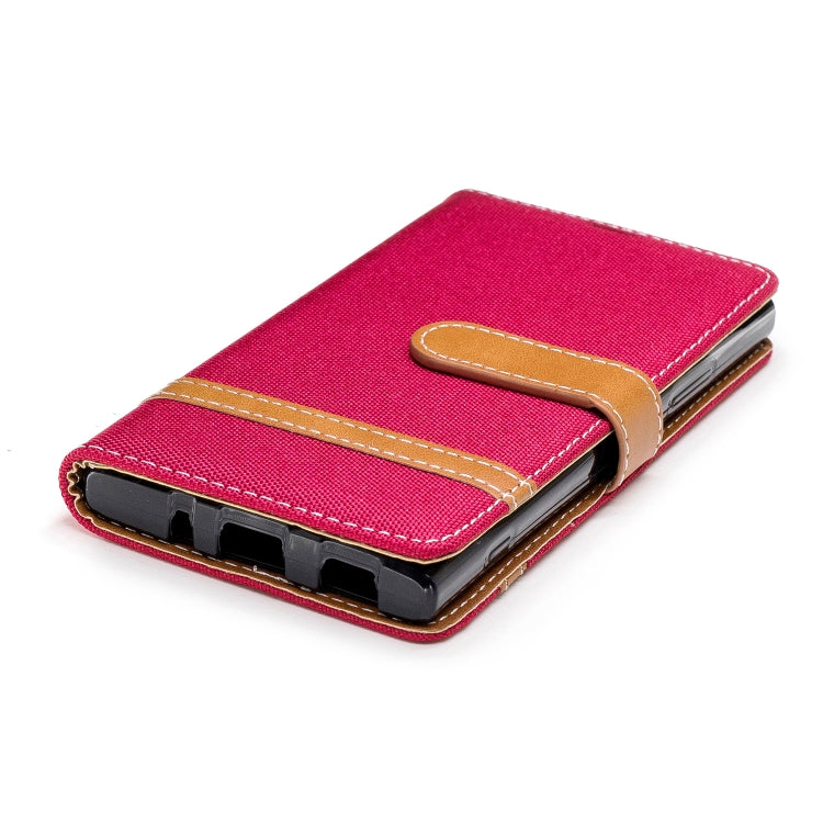 Color Matching Denim Texture Leather Case for Sony Xperia XA2, with Holder & Card Slots & Wallet & Lanyard