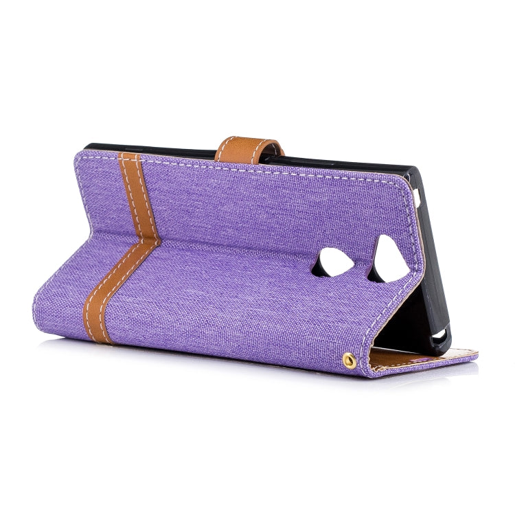 Color Matching Denim Texture Leather Case for Sony Xperia XA2, with Holder & Card Slots & Wallet & Lanyard