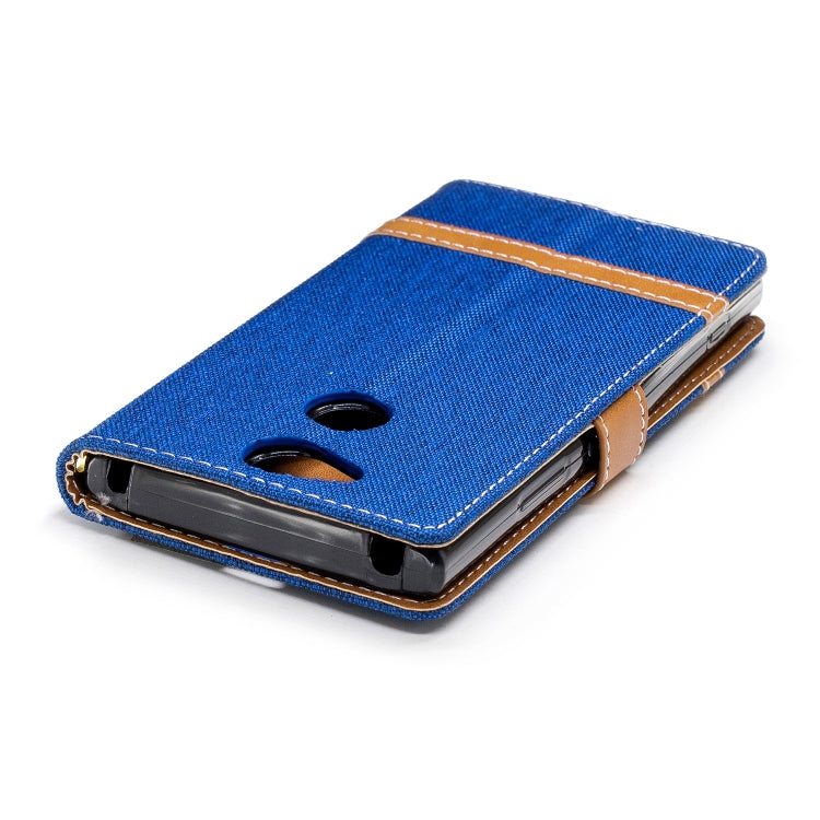 Color Matching Denim Texture Leather Case for Sony Xperia XA2, with Holder & Card Slots & Wallet & Lanyard