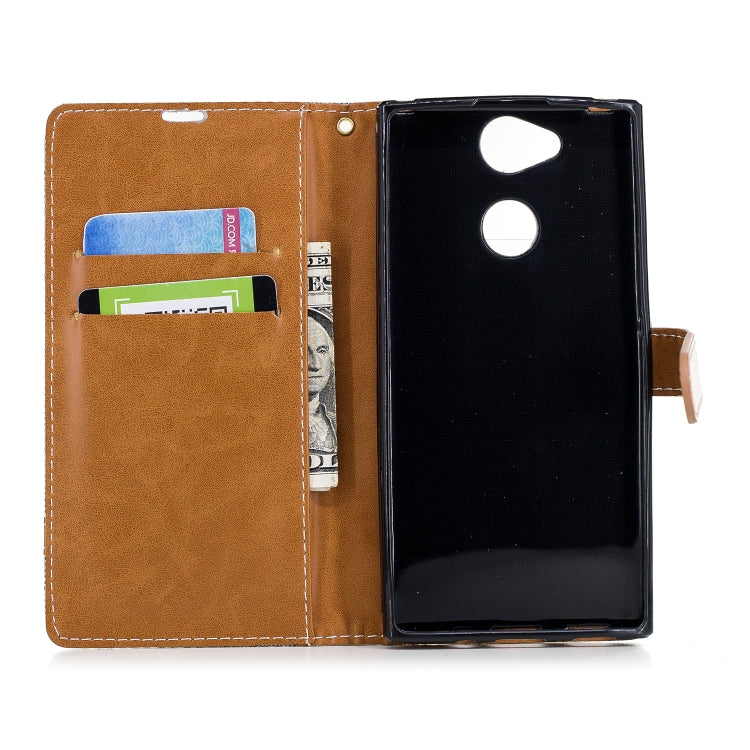 Color Matching Denim Texture Leather Case for Sony Xperia XA2, with Holder & Card Slots & Wallet & Lanyard