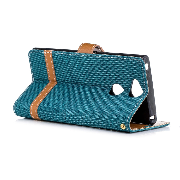 Color Matching Denim Texture Leather Case for Sony Xperia XA2, with Holder & Card Slots & Wallet & Lanyard