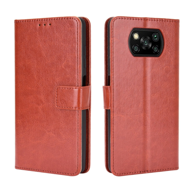 For Xiaomi Poco X3 Pro / Poco X3 / Poco X3 NFC Retro Crazy Horse Texture Horizontal Flip Leather Case with Holder & Card Slots & Photo Frame