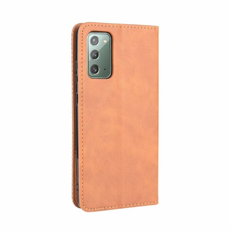 For Samsung Galaxy S20 FE 4G / 5G Magnetic Buckle Retro Crazy Horse Texture Horizontal Flip Leather Case with Holder & Card Slots & Photo Frame