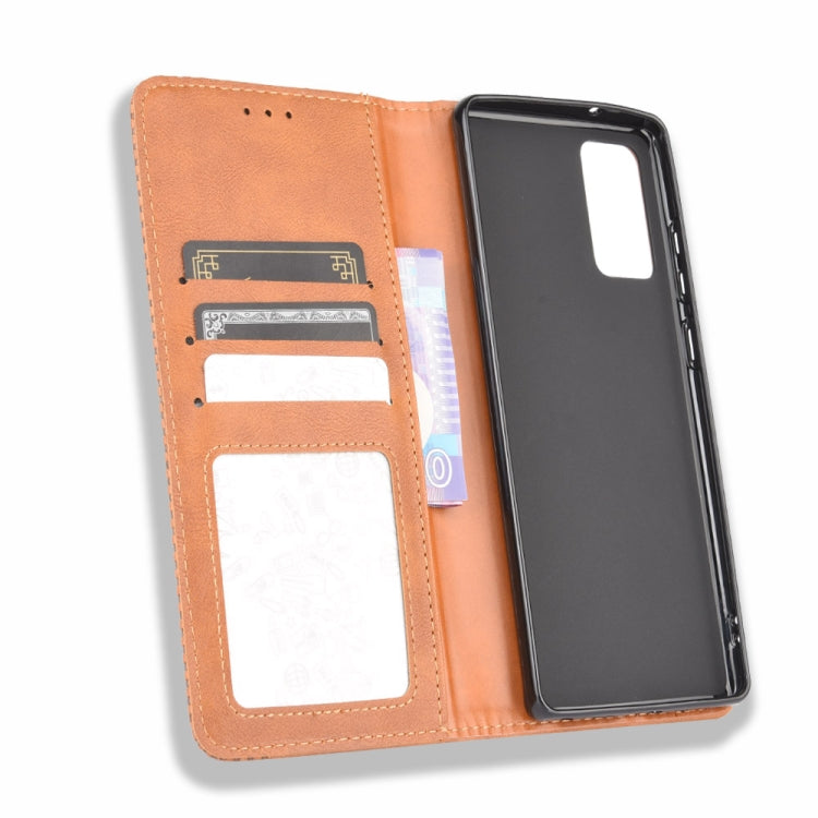 For Samsung Galaxy S20 FE 4G / 5G Magnetic Buckle Retro Crazy Horse Texture Horizontal Flip Leather Case with Holder & Card Slots & Photo Frame