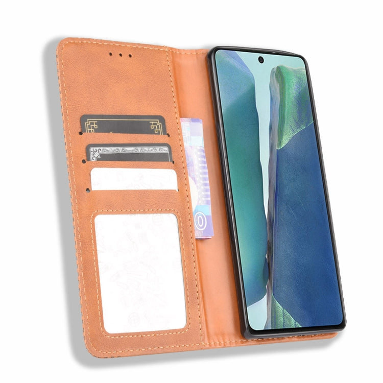 For Samsung Galaxy S20 FE 4G / 5G Magnetic Buckle Retro Crazy Horse Texture Horizontal Flip Leather Case with Holder & Card Slots & Photo Frame