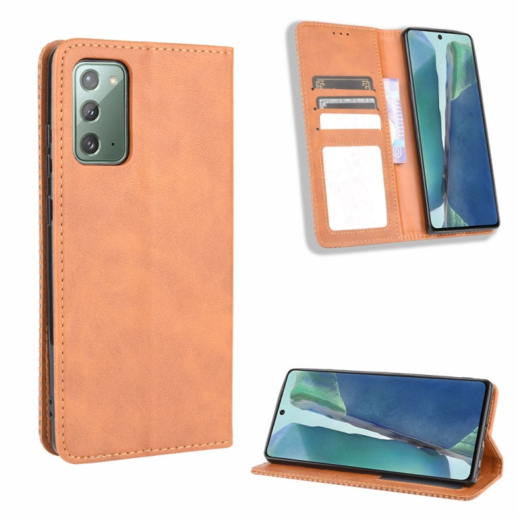 For Samsung Galaxy S20 FE 4G / 5G Magnetic Buckle Retro Crazy Horse Texture Horizontal Flip Leather Case with Holder & Card Slots & Photo Frame