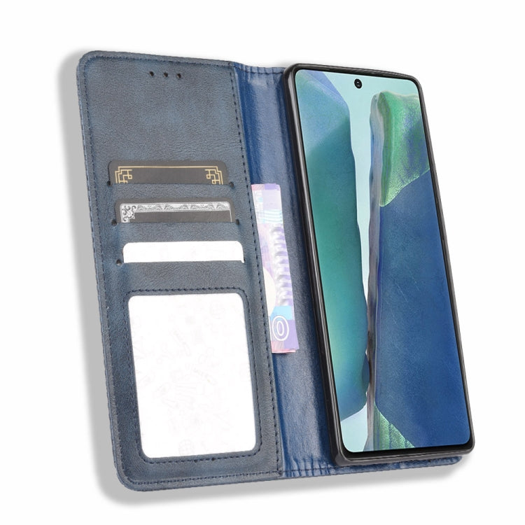 For Samsung Galaxy S20 FE 4G / 5G Magnetic Buckle Retro Crazy Horse Texture Horizontal Flip Leather Case with Holder & Card Slots & Photo Frame