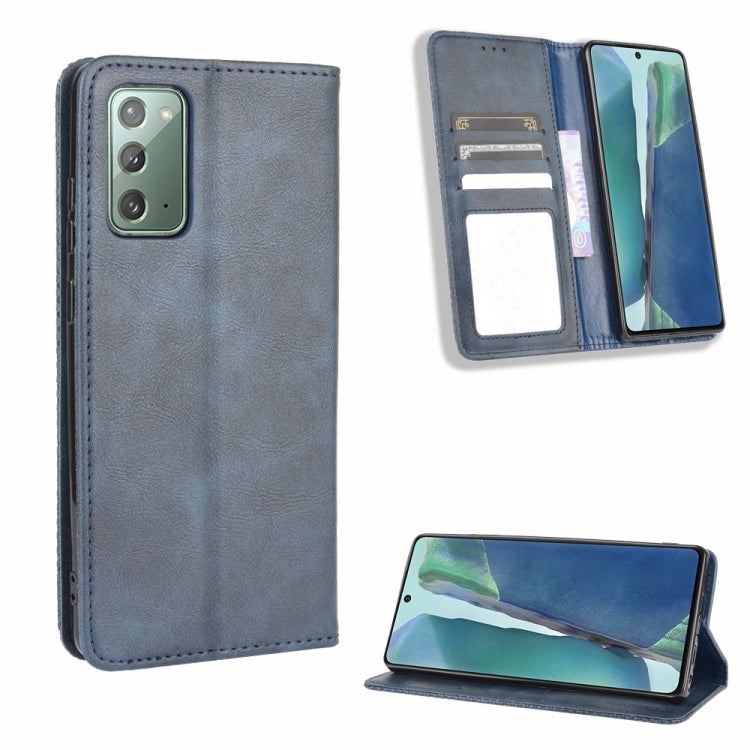 For Samsung Galaxy S20 FE 4G / 5G Magnetic Buckle Retro Crazy Horse Texture Horizontal Flip Leather Case with Holder & Card Slots & Photo Frame