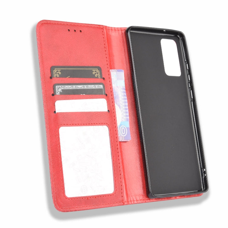 For Samsung Galaxy S20 FE 4G / 5G Magnetic Buckle Retro Crazy Horse Texture Horizontal Flip Leather Case with Holder & Card Slots & Photo Frame