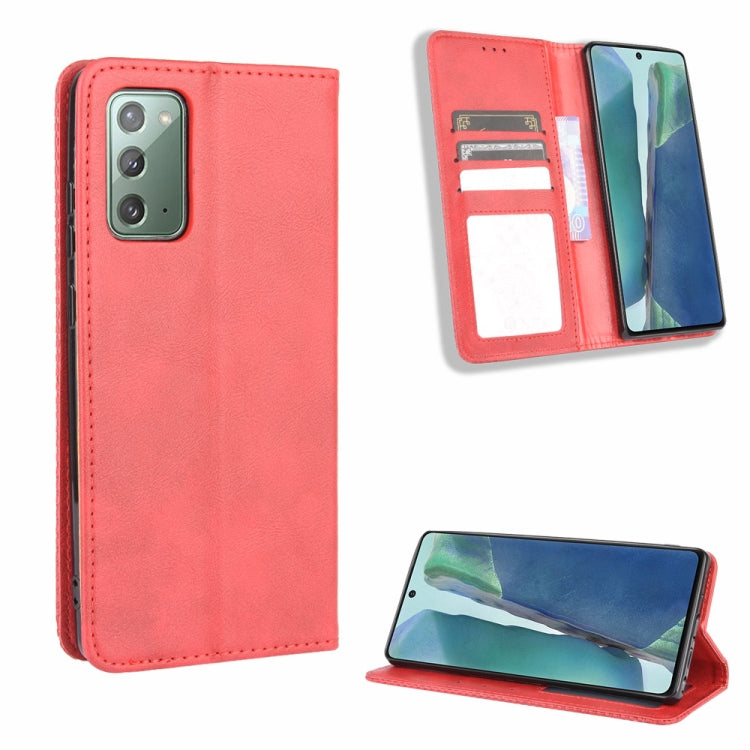 For Samsung Galaxy S20 FE 4G / 5G Magnetic Buckle Retro Crazy Horse Texture Horizontal Flip Leather Case with Holder & Card Slots & Photo Frame
