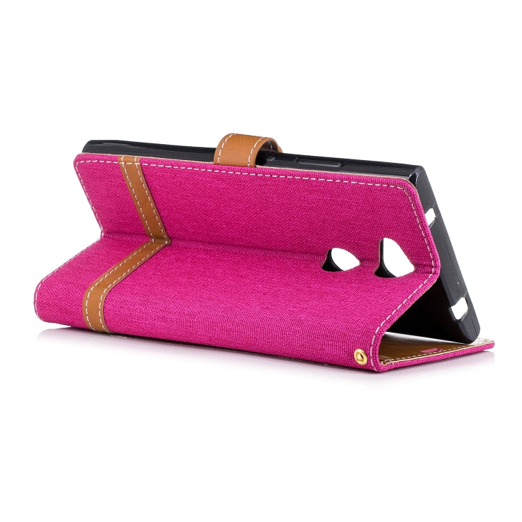 Color Matching Denim Texture Leather Case for Sony Xperia L2, with Holder & Card Slots & Wallet & Lanyard