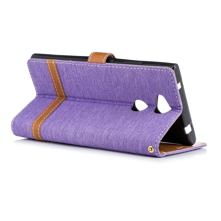 Color Matching Denim Texture Leather Case for Sony Xperia L2, with Holder & Card Slots & Wallet & Lanyard
