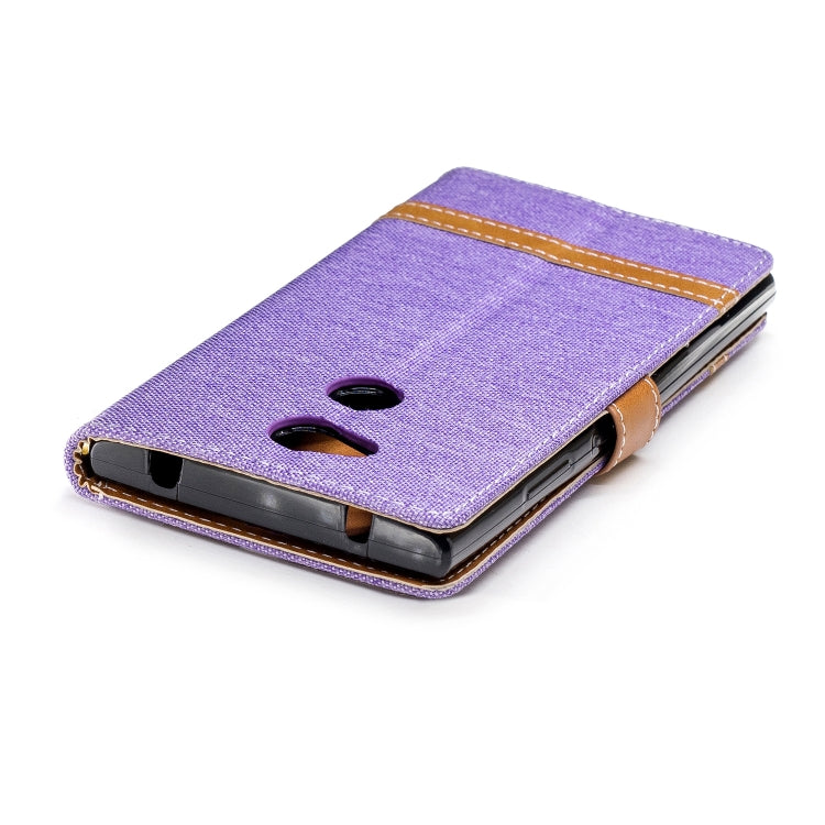 Color Matching Denim Texture Leather Case for Sony Xperia L2, with Holder & Card Slots & Wallet & Lanyard