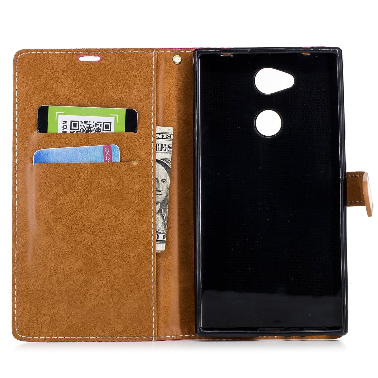 Color Matching Denim Texture Leather Case for Sony Xperia L2, with Holder & Card Slots & Wallet & Lanyard