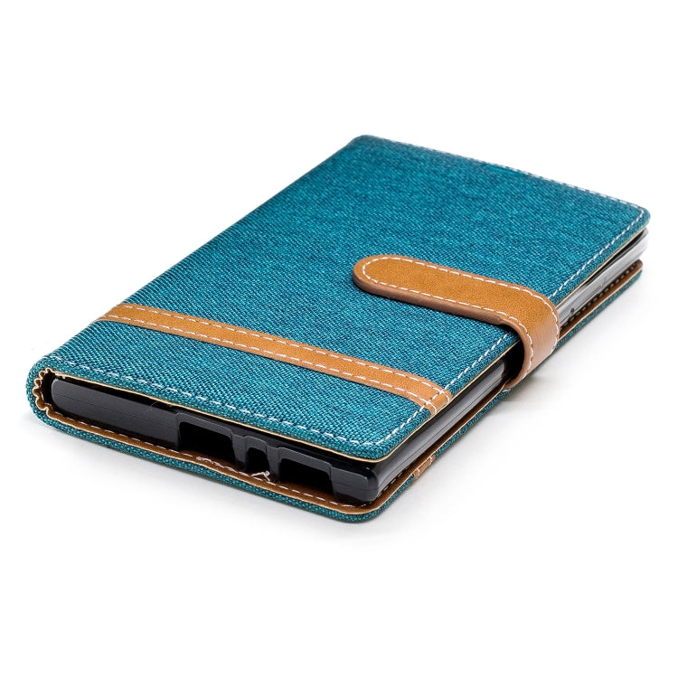 Color Matching Denim Texture Leather Case for Sony Xperia L2, with Holder & Card Slots & Wallet & Lanyard