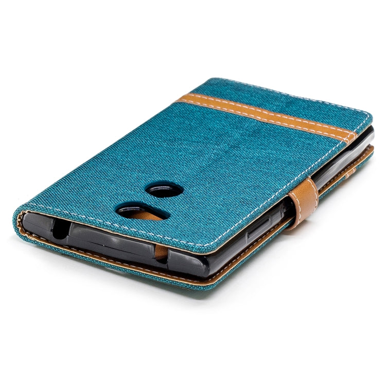 Color Matching Denim Texture Leather Case for Sony Xperia L2, with Holder & Card Slots & Wallet & Lanyard