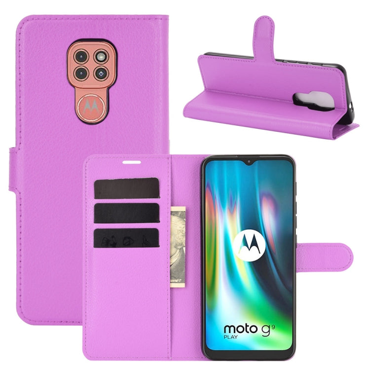 For Motorola Moto G9 / G9 Play Litchi Texture Horizontal Flip Protective Case with Holder & Card Slots & Wallet