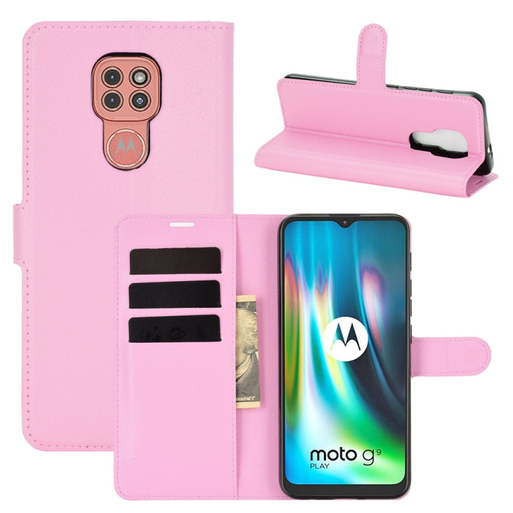 For Motorola Moto G9 / G9 Play Litchi Texture Horizontal Flip Protective Case with Holder & Card Slots & Wallet