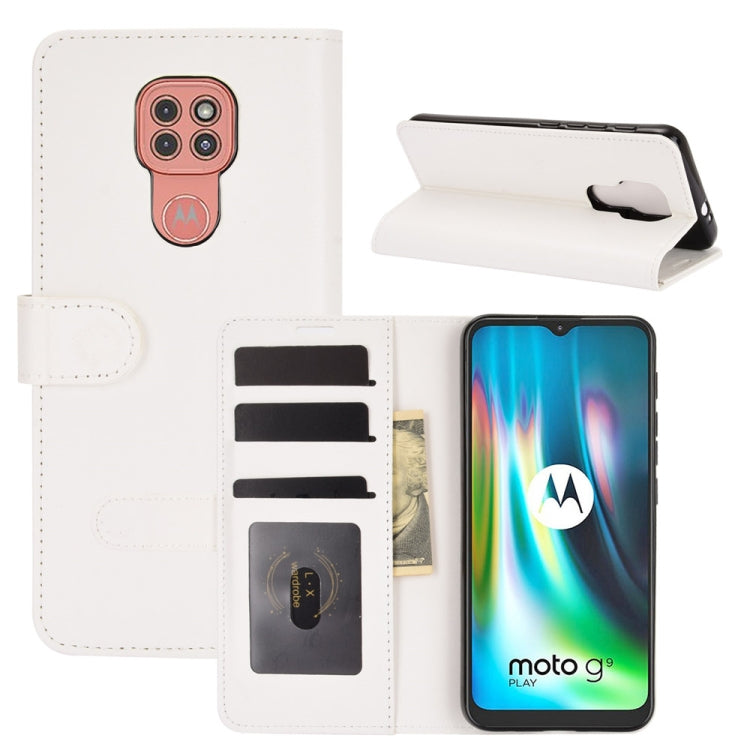 For Motorola Moto G9 / G9 Play R64 Texture Single Horizontal Flip Protective Case with Holder & Card Slots & Wallet& Photo Frame