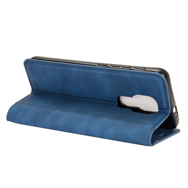 For Motorola Moto G9 / G9 Play Retro-skin Business Magnetic Suction Leather Case with Holder & Card Slots & Wallet