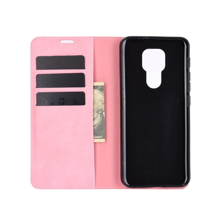 For Motorola Moto G9 / G9 Play Retro-skin Business Magnetic Suction Leather Case with Holder & Card Slots & Wallet