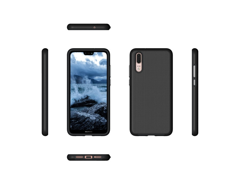 Anti-slip Armor Texture TPU + PC Case for Huawei P20