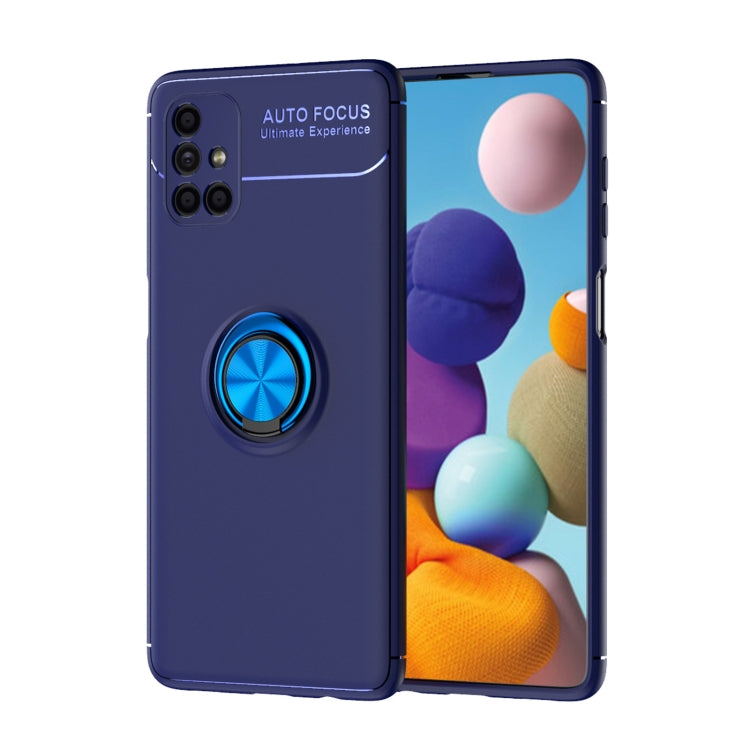 For Samsung Galaxy M51 (Side Fingerprint) Metal Ring Holder 360 Degree Rotating TPU Case