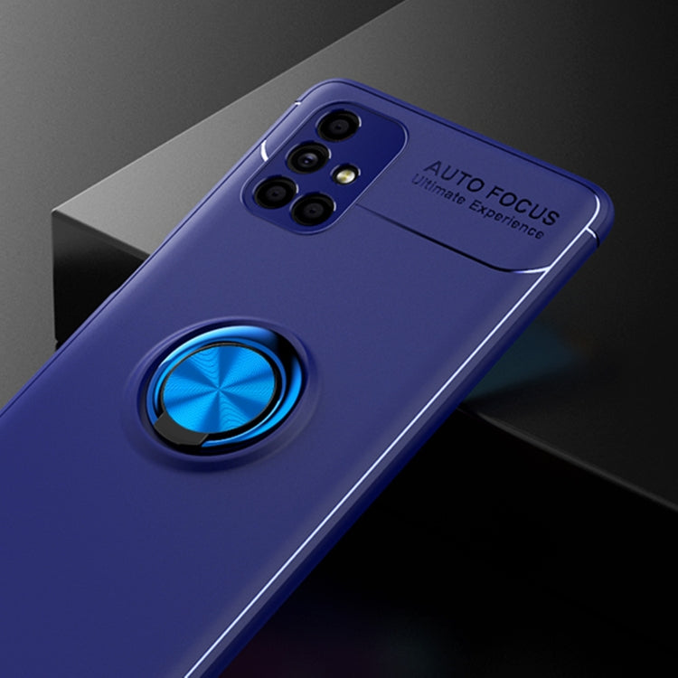 For Samsung Galaxy M51 (Side Fingerprint) Metal Ring Holder 360 Degree Rotating TPU Case